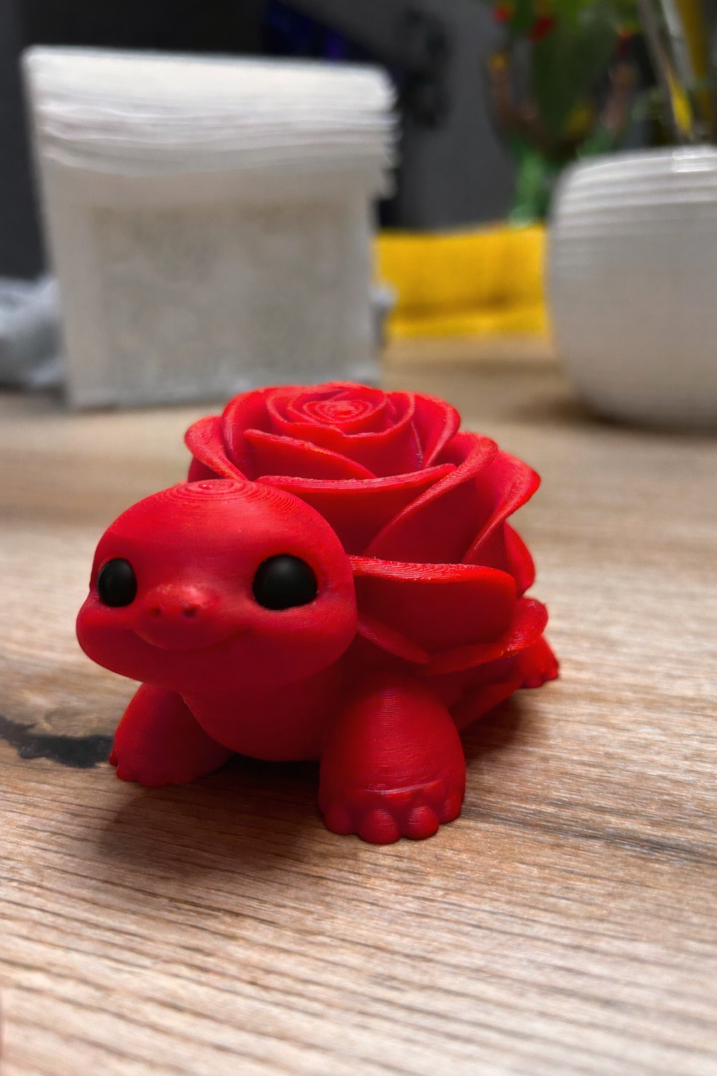 Valentine Turtle Holding a Rose